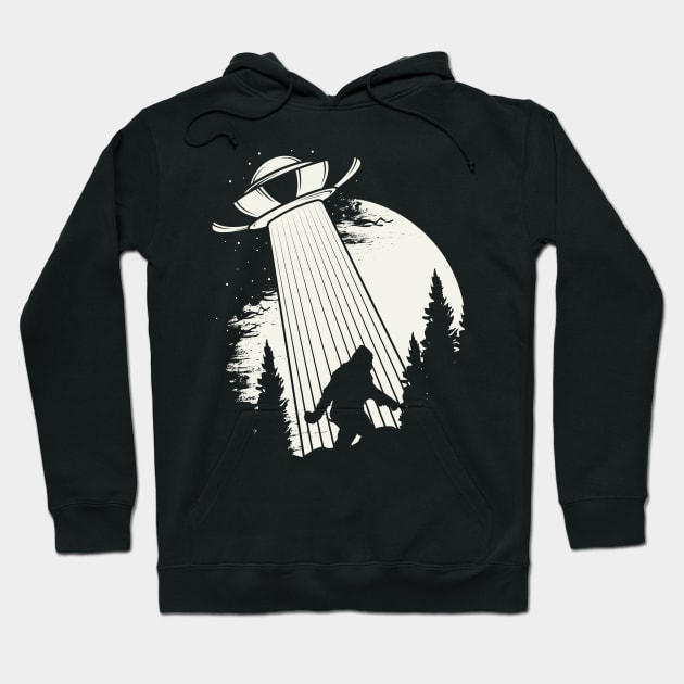 Bigfoot Ufo Abduction Hoodie by Tesszero